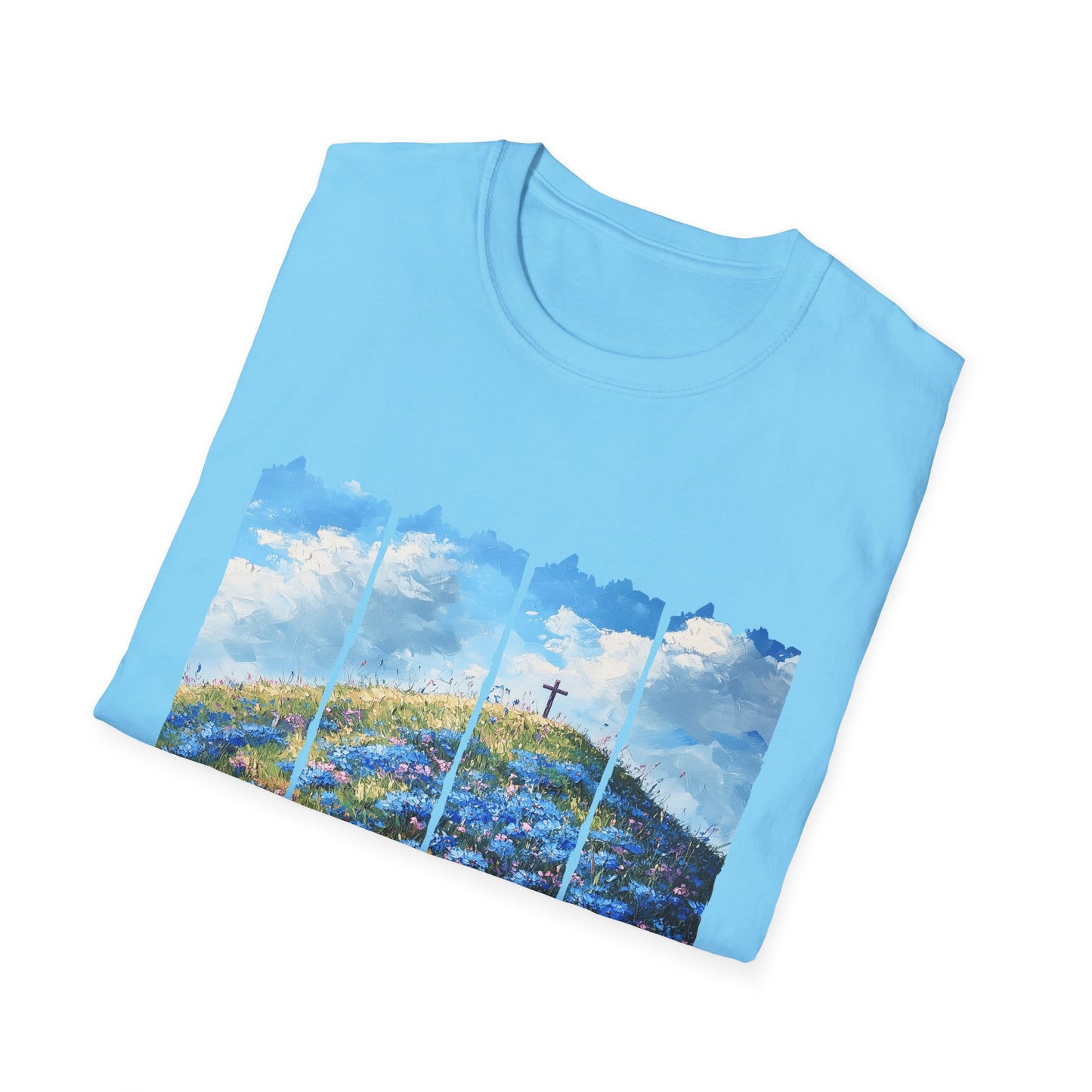 Resurrection Cross Landscape T‑Shirt — Christian Easter Faith Tee