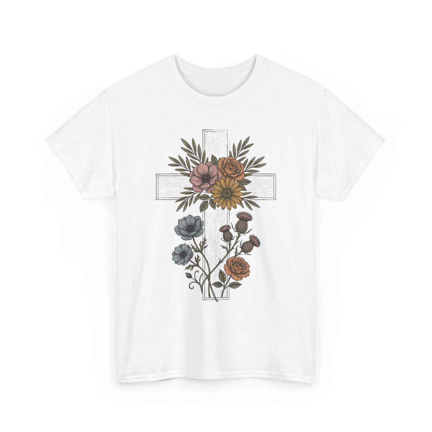Faith Floral T‑Shirt — "Even in the Chaos His Grace Still Finds Me" Inspirational Tee
