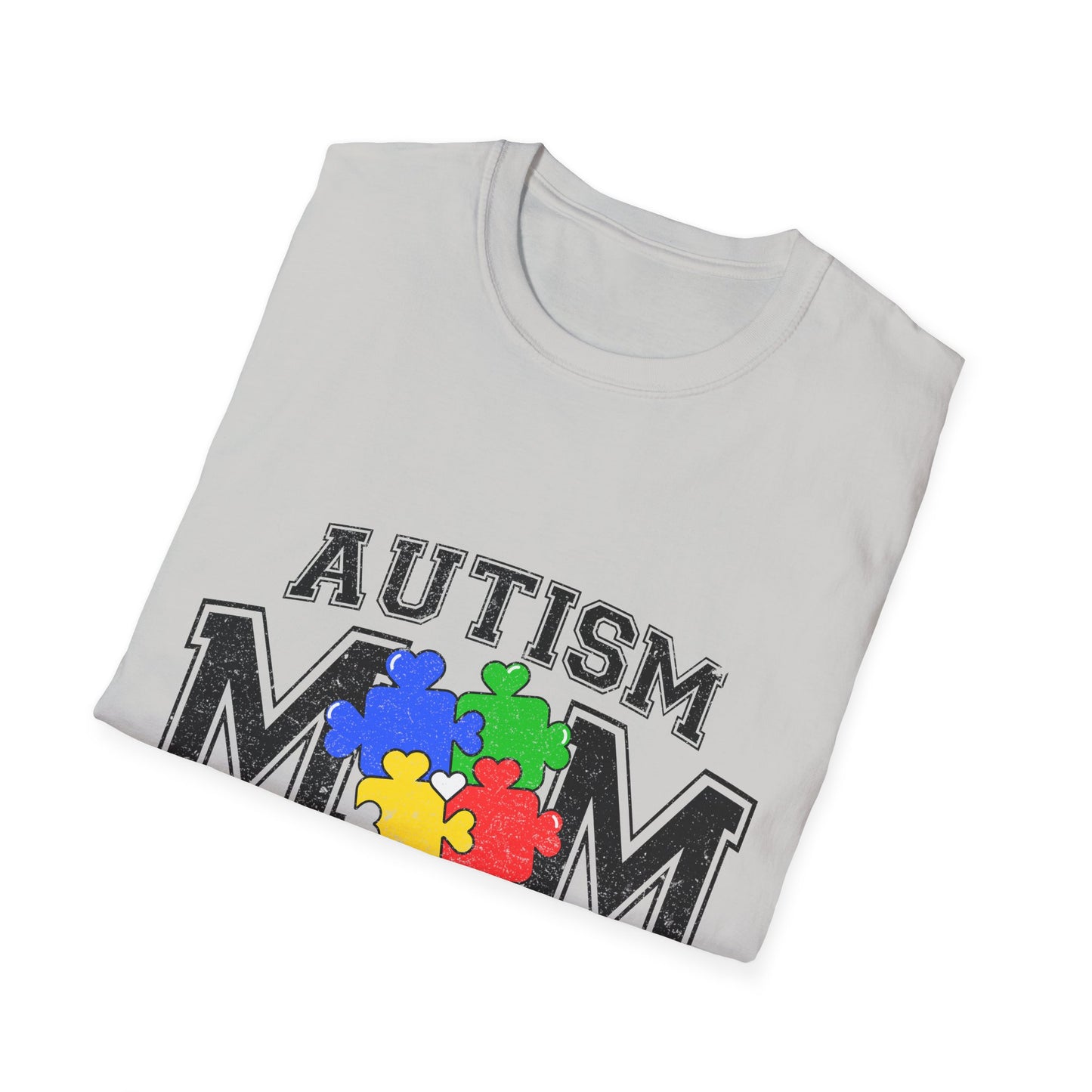 Autism Mom T-Shirt — "Like a Normal Mom Except Much Stronger" Puzzle Heart Tee