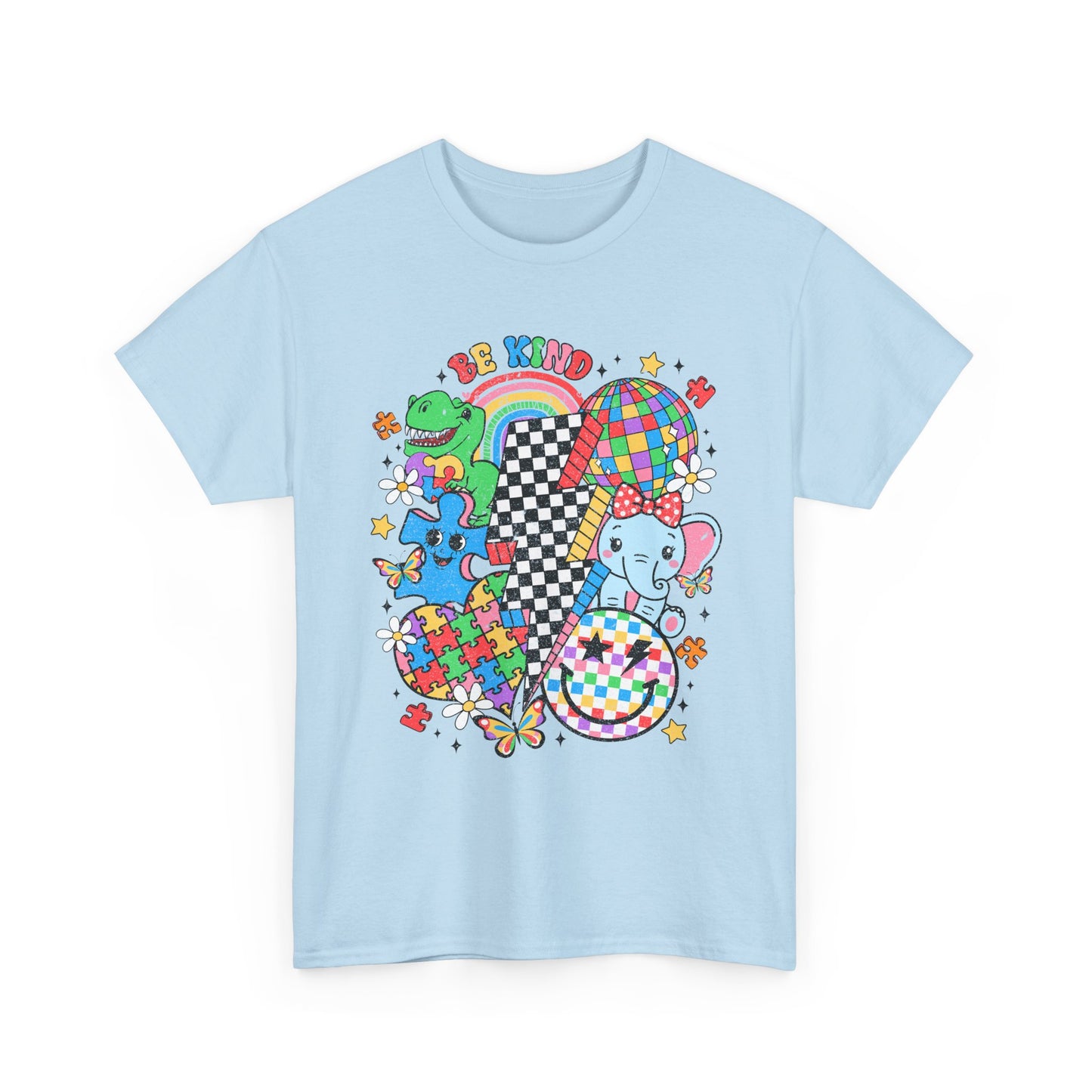 Autism Awareness Puzzle Heart Tee — Colorful Kids & Adults Support Shirt