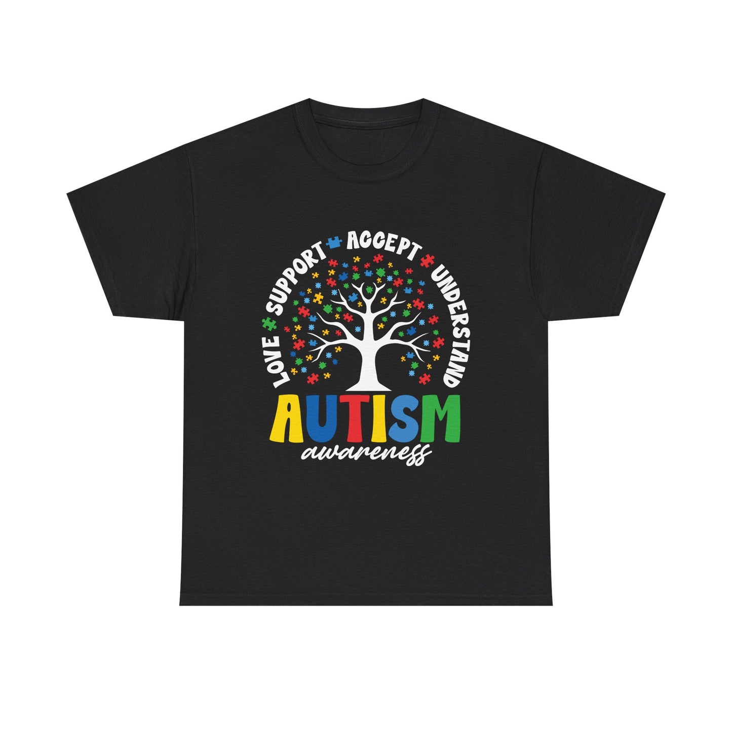 Autism Awareness T-Shirt – Colorful Puzzle Stars Tee