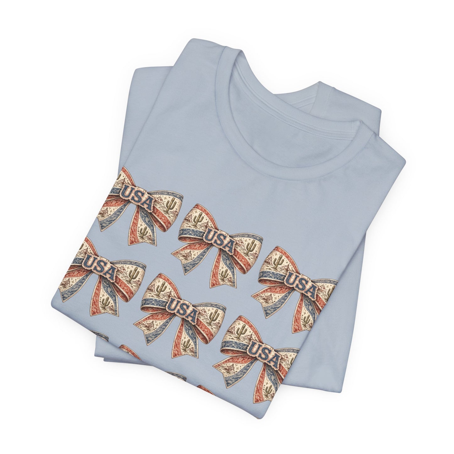 USA Patriotic Bow Pattern T-Shirt