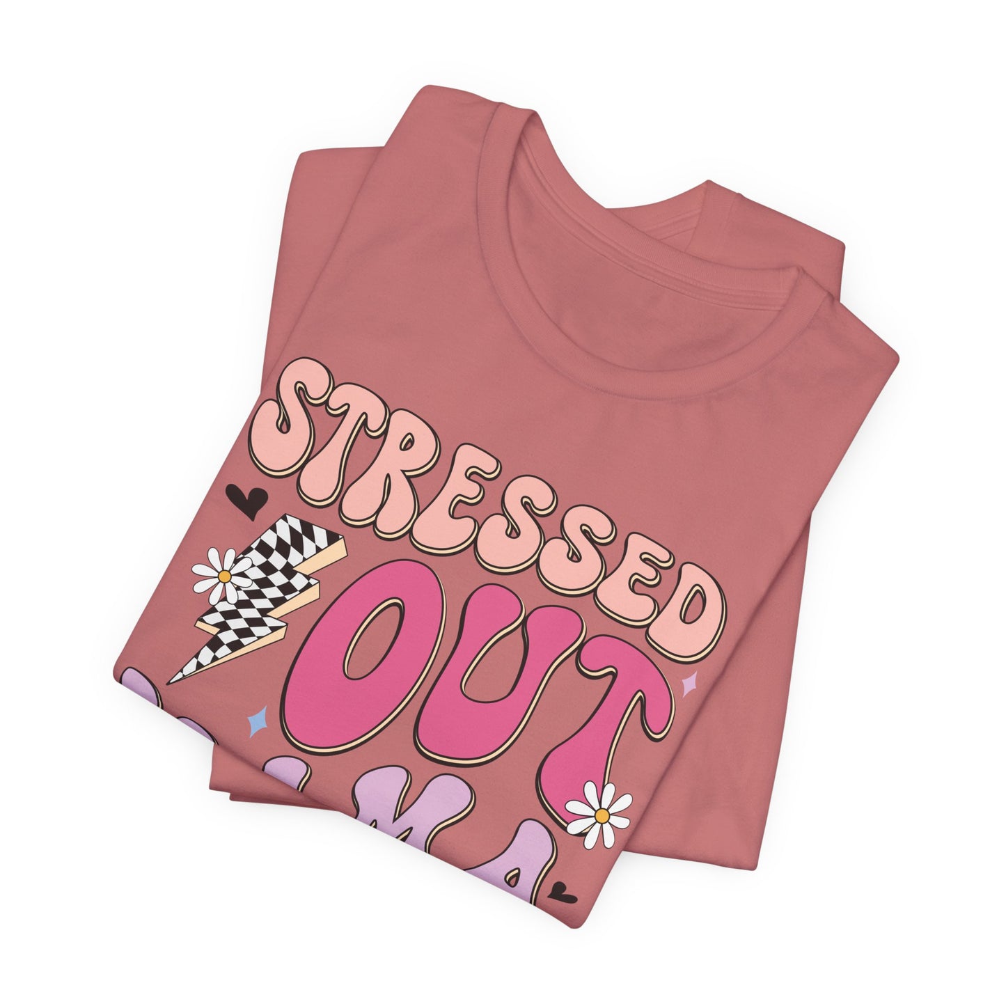 Stressed Out Mama Club Tee — Funny Pastel Mom Graphic T-Shirt