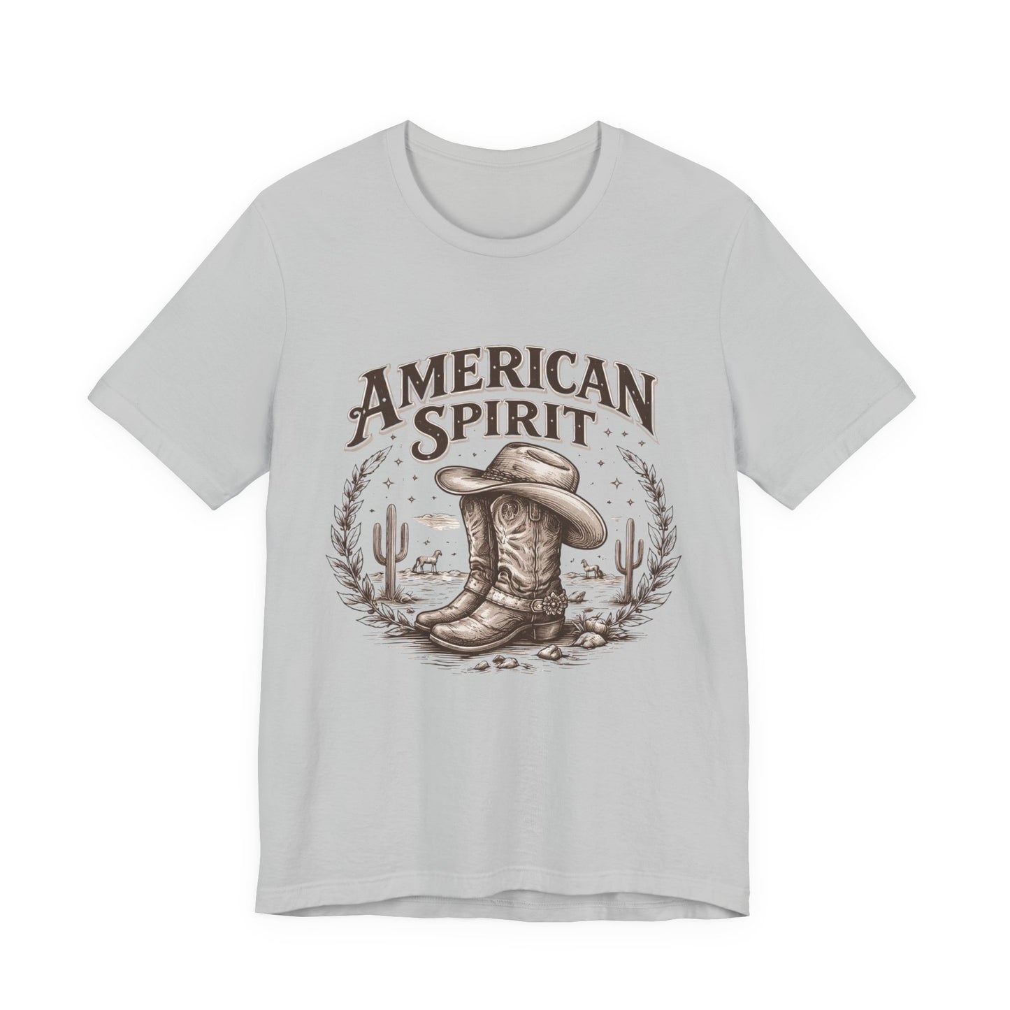 American Spirit Cowboy Tee — Western Boot & Cactus Vintage Graphic T-Shirt