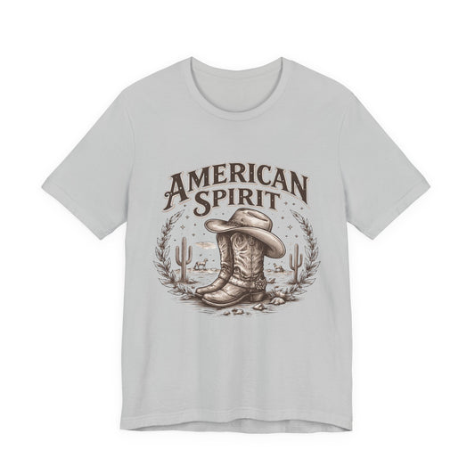 American Spirit Cowboy Tee — Western Boot & Cactus Vintage Graphic T-Shirt