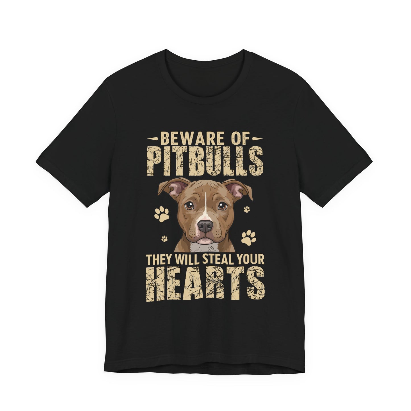 Pitbull Lover T-Shirt — "Beware of Pitbulls They Will Steal Your Hearts" Cute Dog Tee