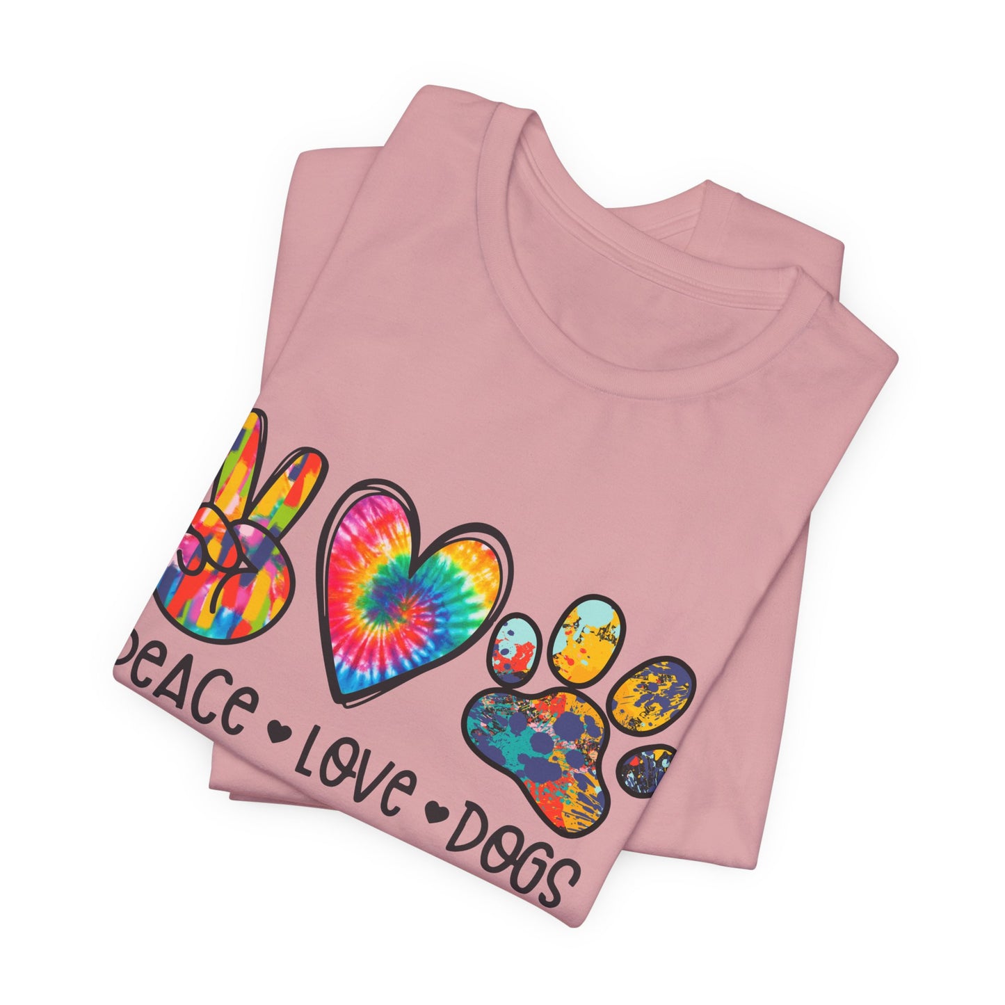 Peace Love Dogs Tie-Dye T-Shirt