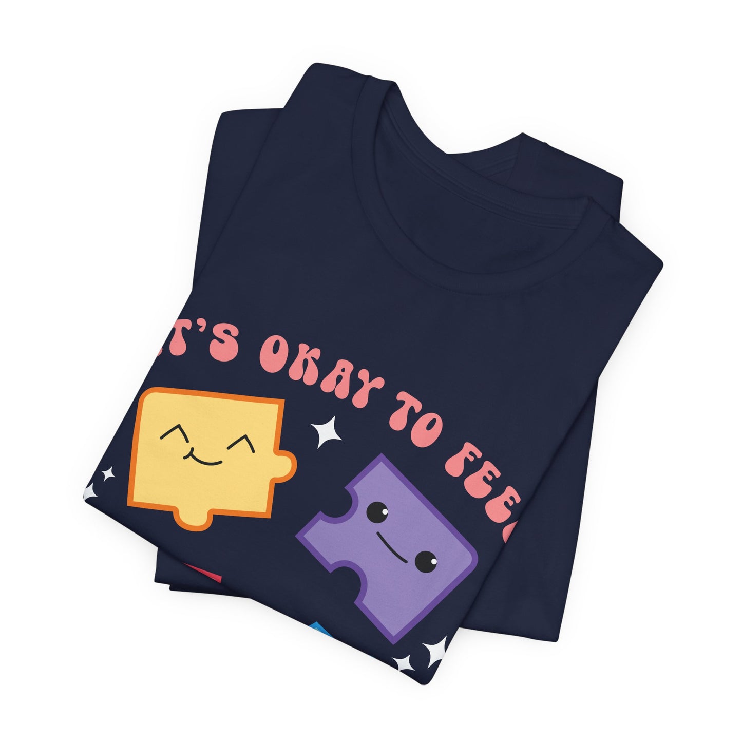 “It’s Okay to Feel” Puzzle Pieces Tee — Mental Health Awareness Comfort Shirt