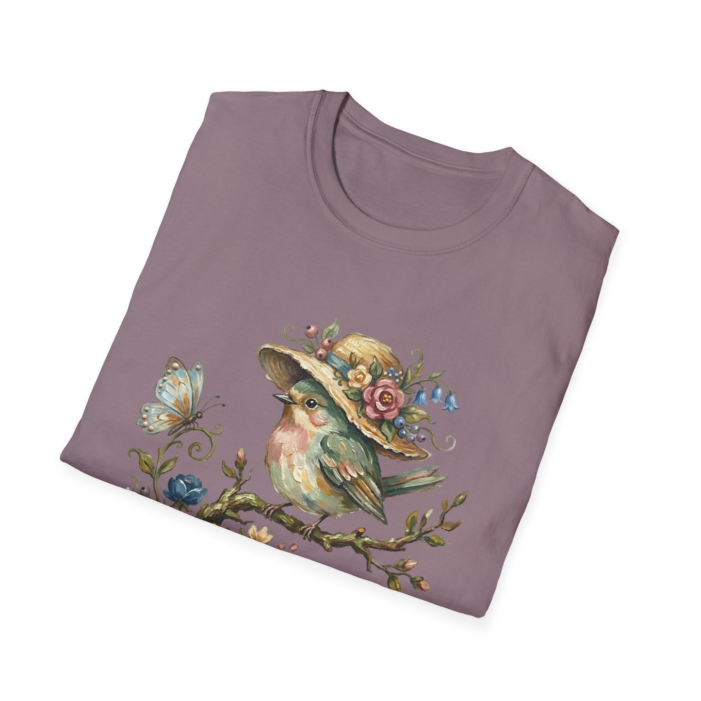 Garden Bird Tee — "There is a quiet peace to be found in the heart of the garden" Floral Bird T-Shirt