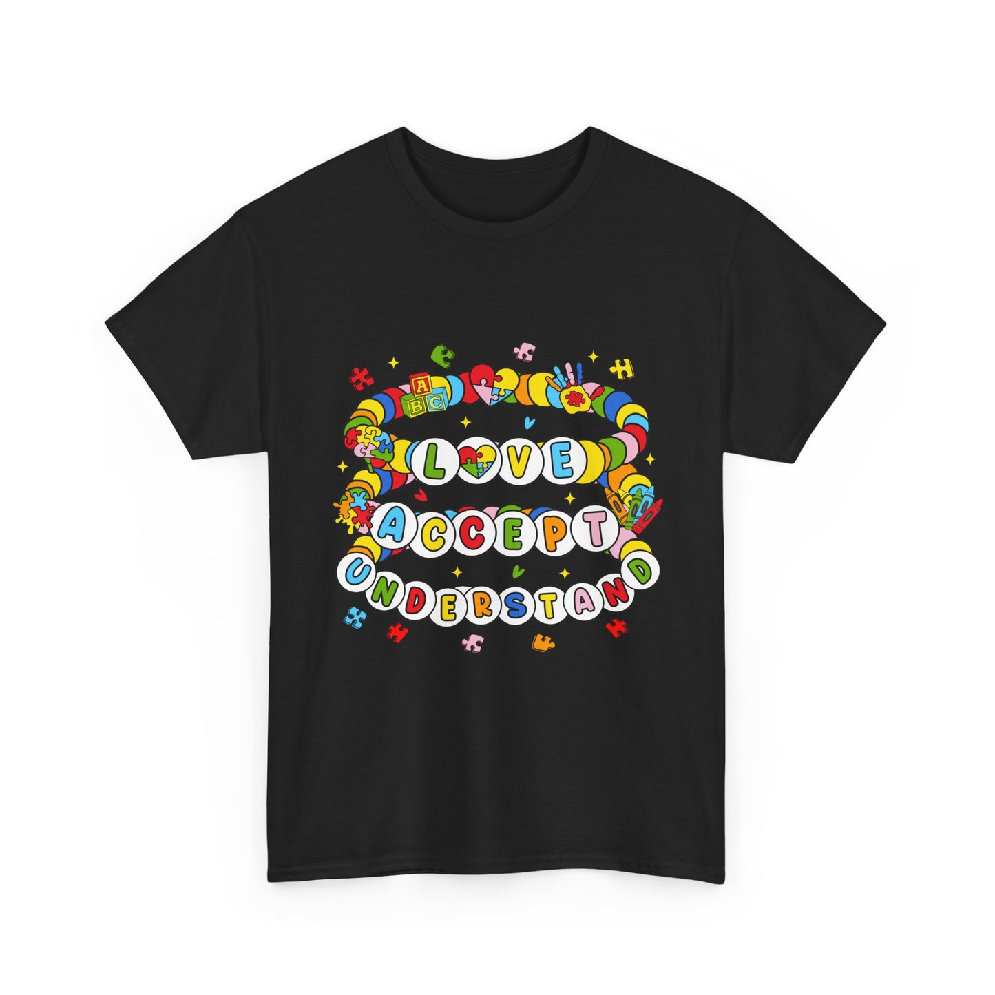 Love Accept Understand T-Shirt — Rainbow Positive Message Tee