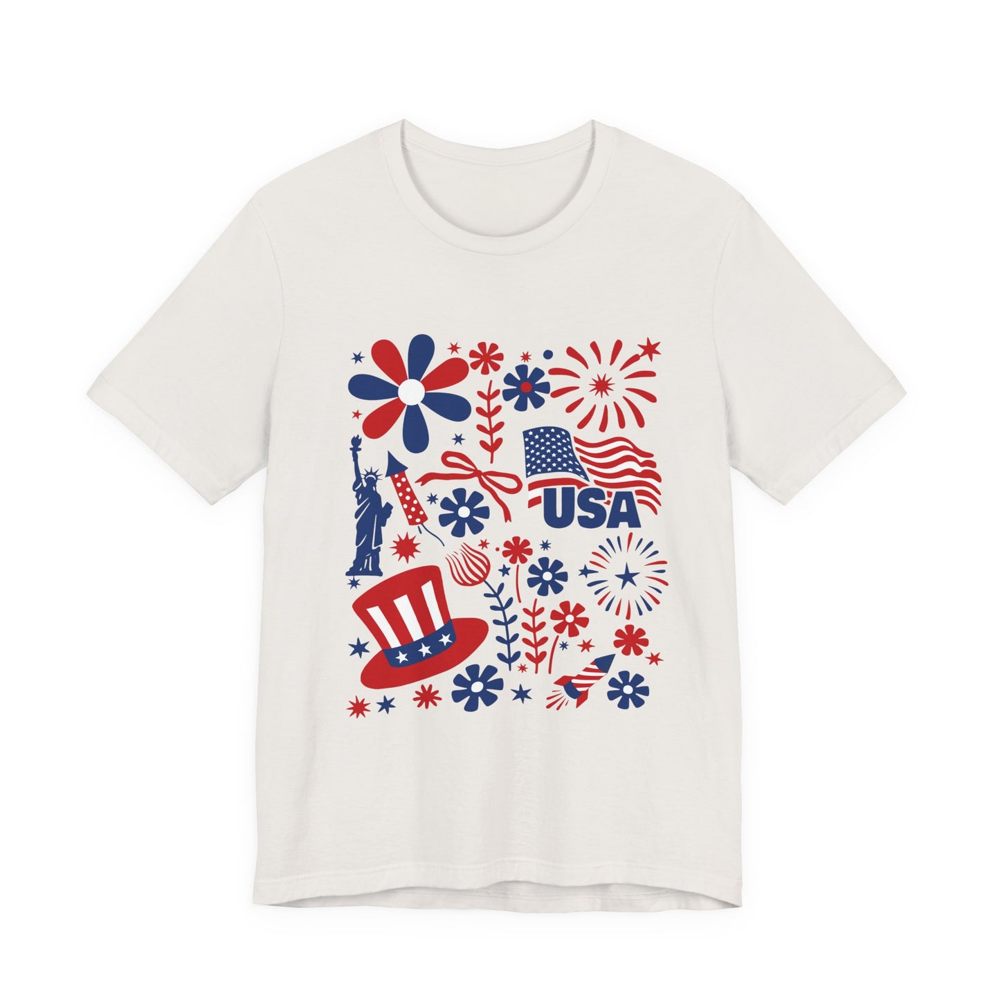 USA Patriotic T-Shirt – Fourth of July Fireworks & Liberty Graphic Tee