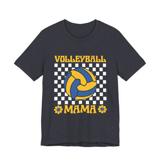 Volleyball Mama T-Shirt — Checkered Volleyball Mom Tee