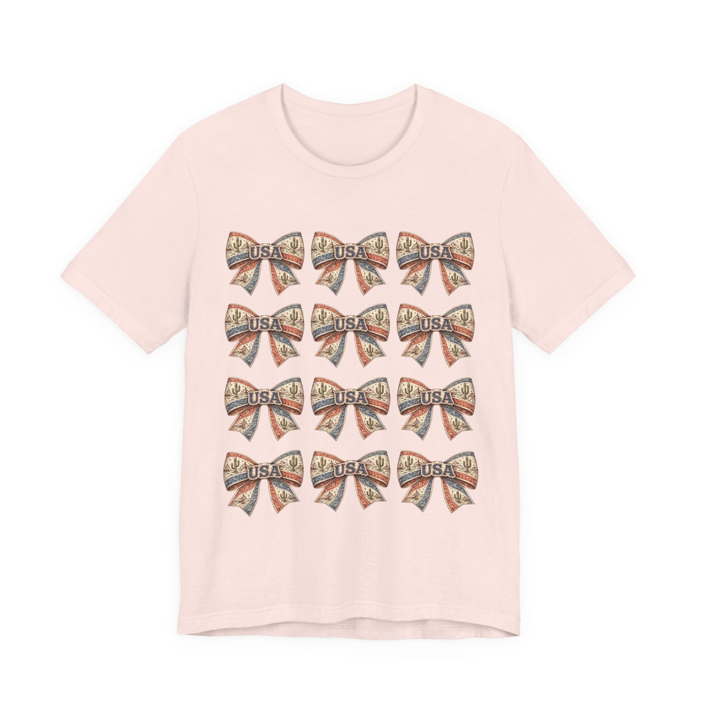 USA Patriotic Bow Pattern T-Shirt