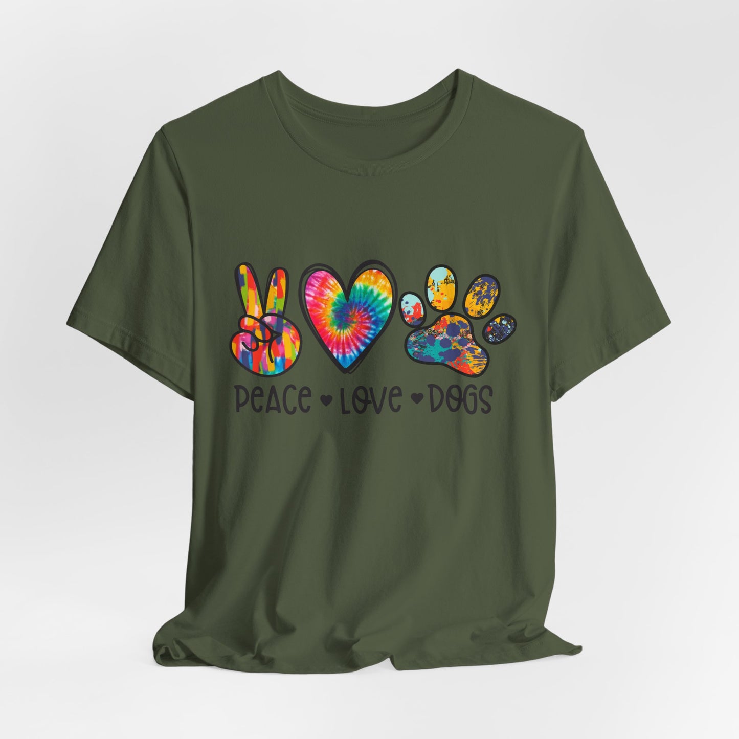 Peace Love Dogs Tie-Dye T-Shirt