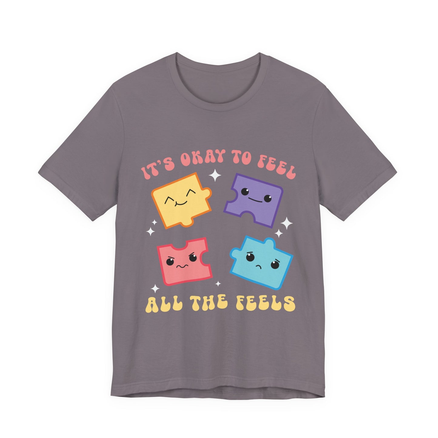 “It’s Okay to Feel” Puzzle Pieces Tee — Mental Health Awareness Comfort Shirt