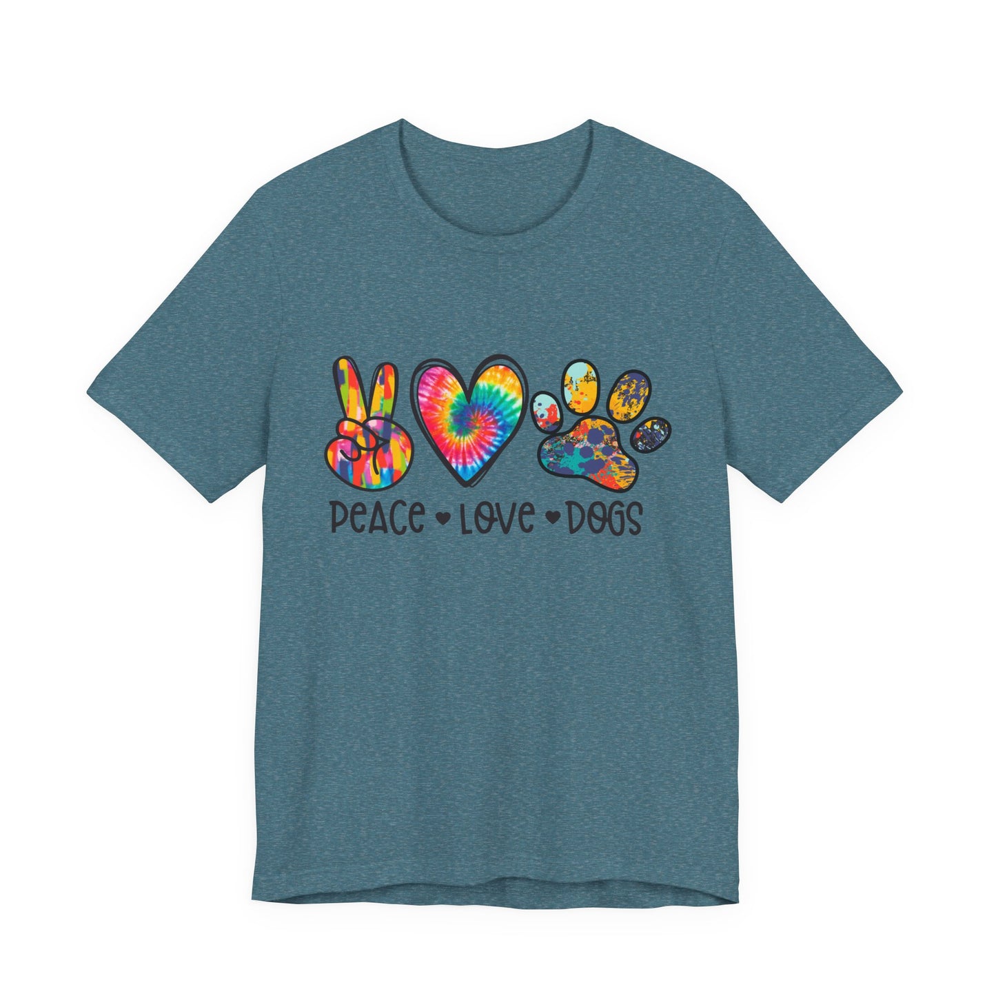Peace Love Dogs Tie-Dye T-Shirt