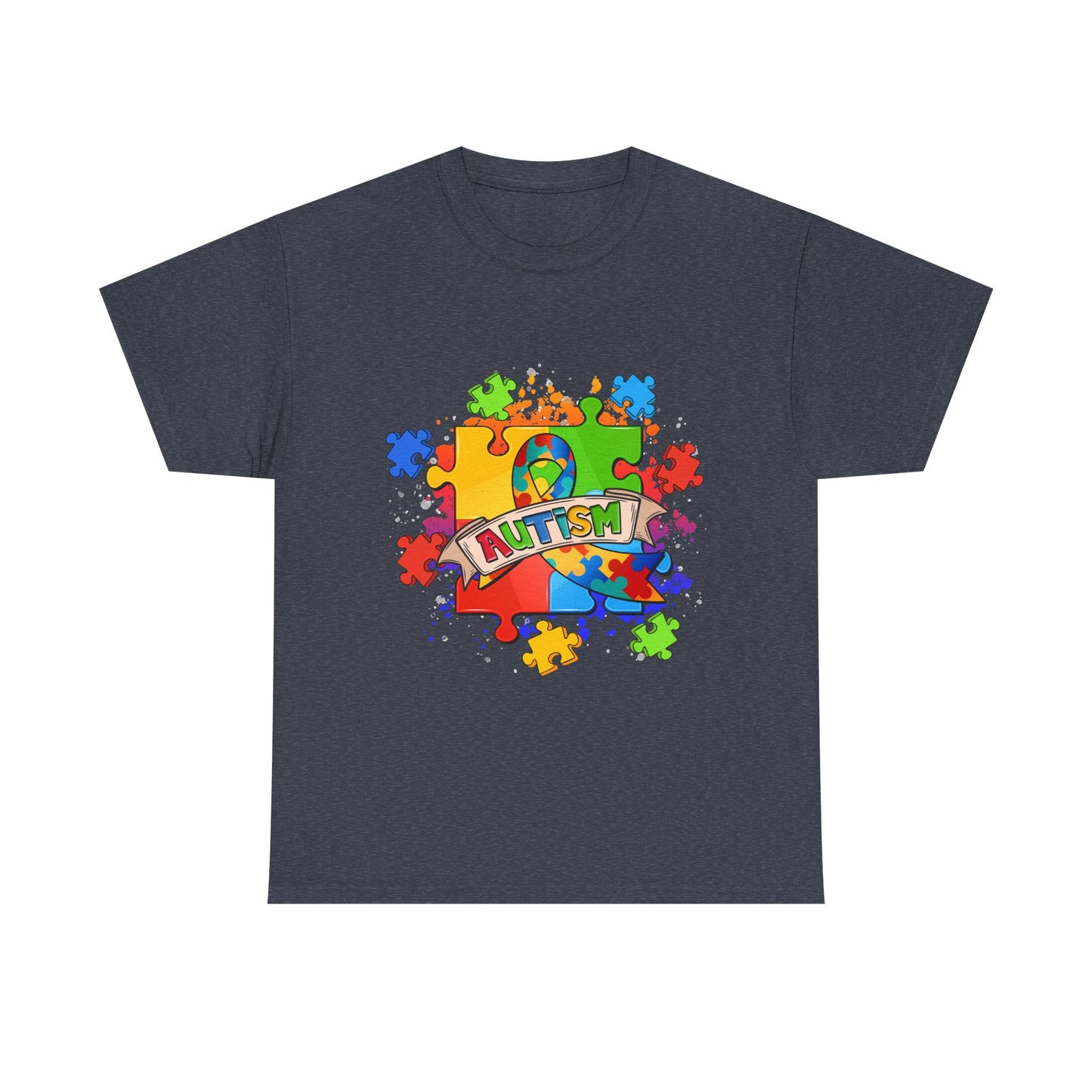 Autism Awareness Puzzle Tee – Colorful 'Autism' Ribbon Design