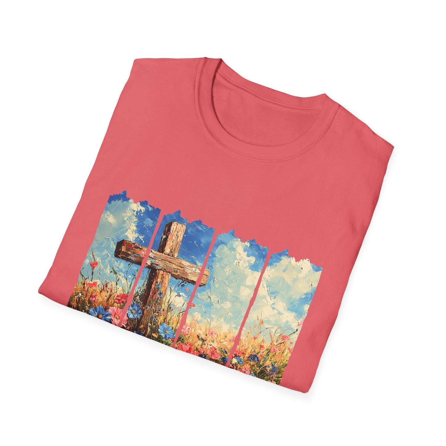 Cross and Flowers T-Shirt – Christian Faith Floral Graphic Tee (Acts 2:37)