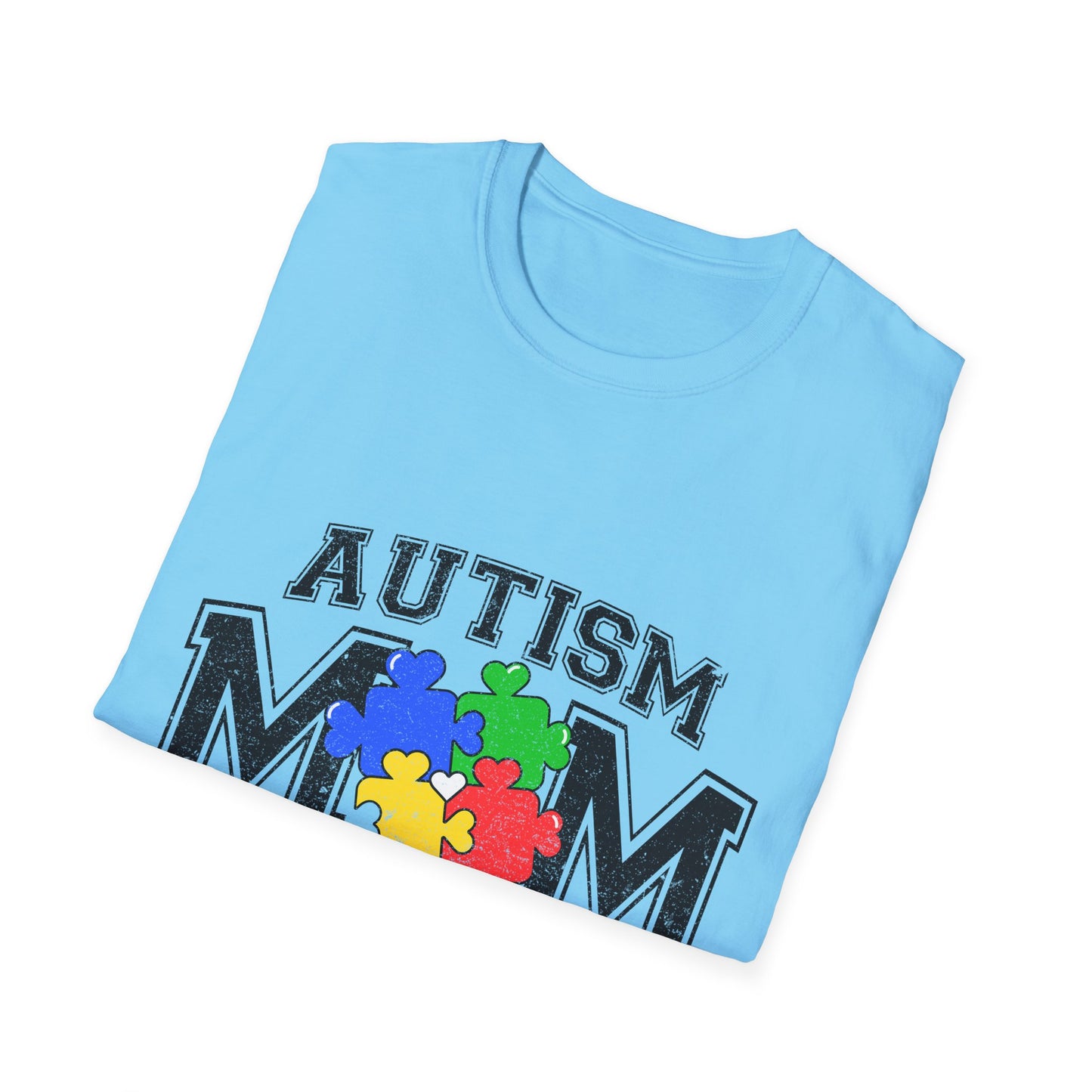 Autism Mom T-Shirt — "Like a Normal Mom Except Much Stronger" Puzzle Heart Tee