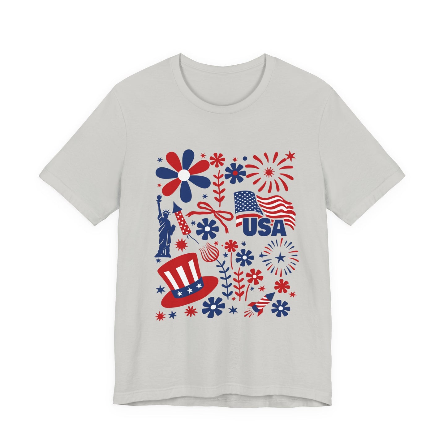 USA Patriotic T-Shirt – Fourth of July Fireworks & Liberty Graphic Tee