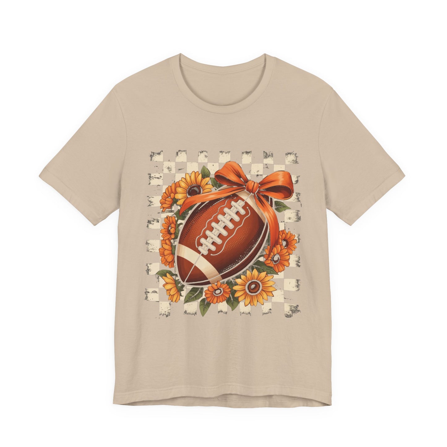 Football Sunflower Tee — Fall Game Day Shirt