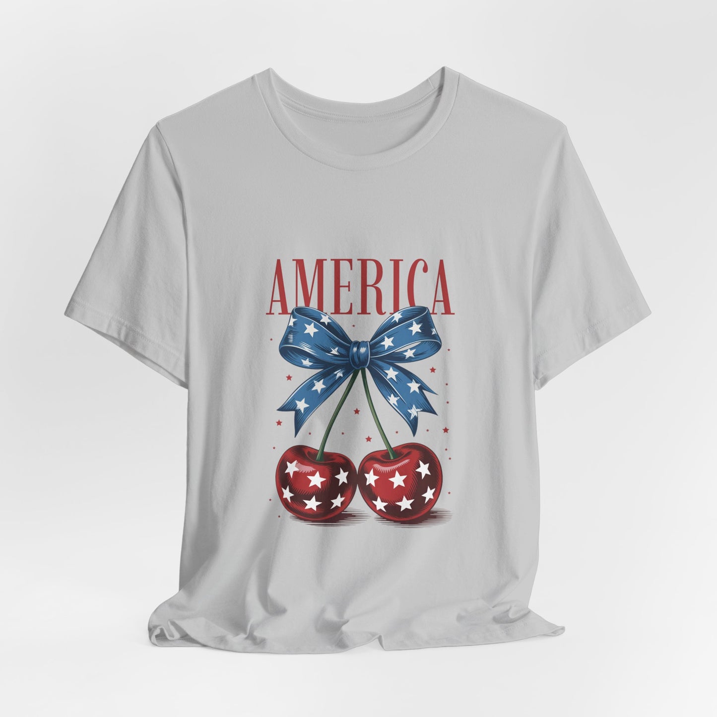 America Cherry Tee — Patriotic Stars & Stripes Graphic T-Shirt