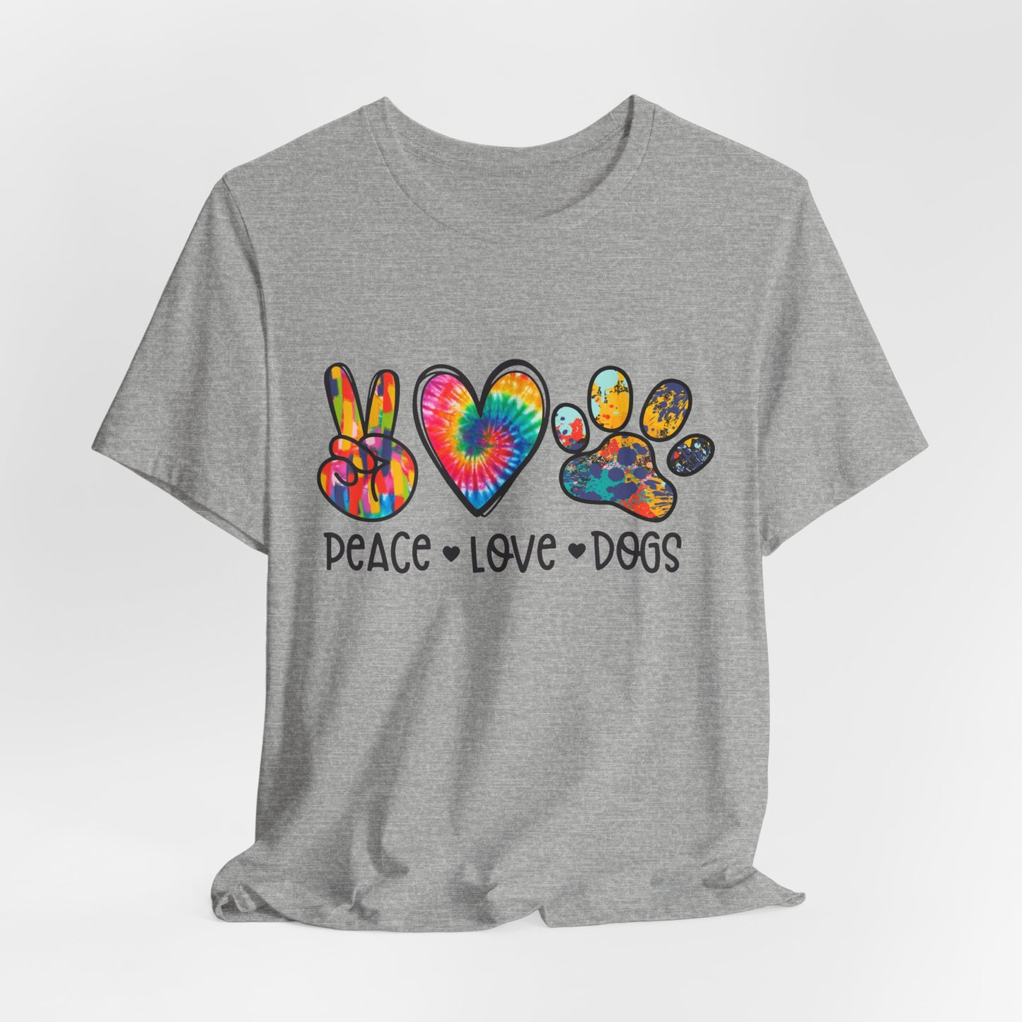 Peace Love Dogs Tie-Dye T-Shirt