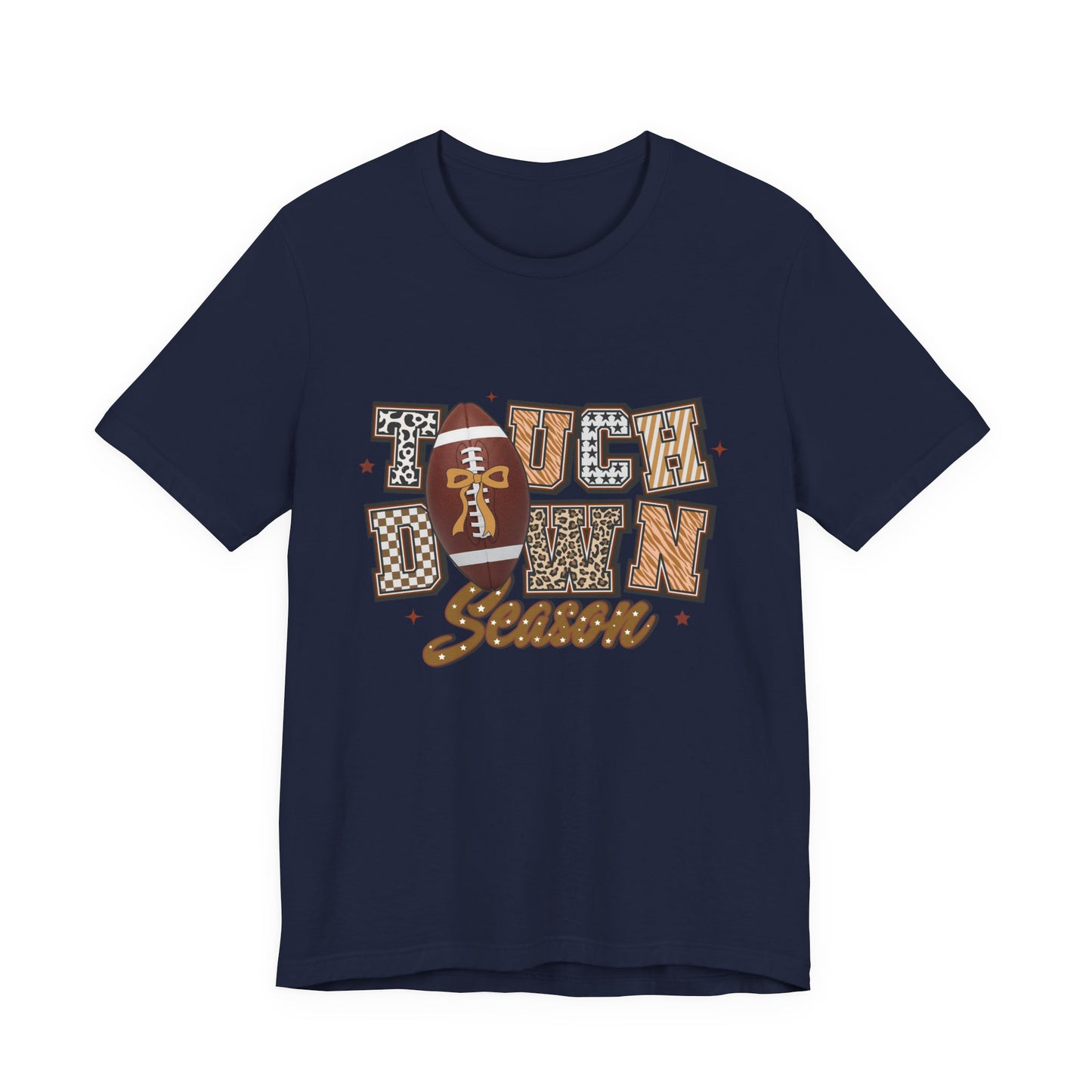 Touchdown Season Football T-Shirt — Retro Brown Leopard Print Design