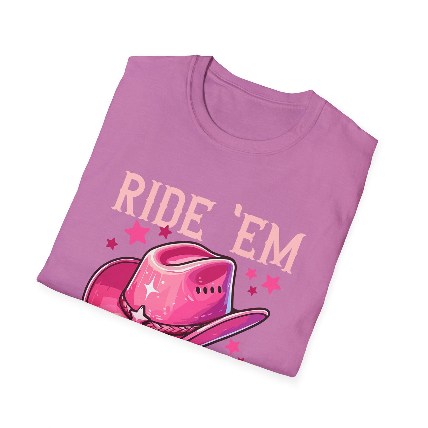 Ride 'Em Cowgirl T-Shirt — Pink Cowboy Hat Graphic Tee