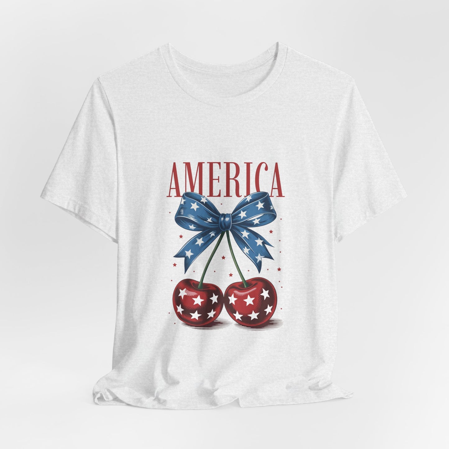 America Cherry Tee — Patriotic Stars & Stripes Graphic T-Shirt