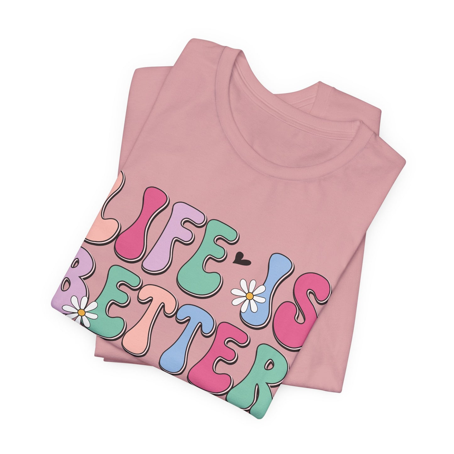 Life Is Better With My Boys Tee — Retro Pastel Floral Family T‑Shirt