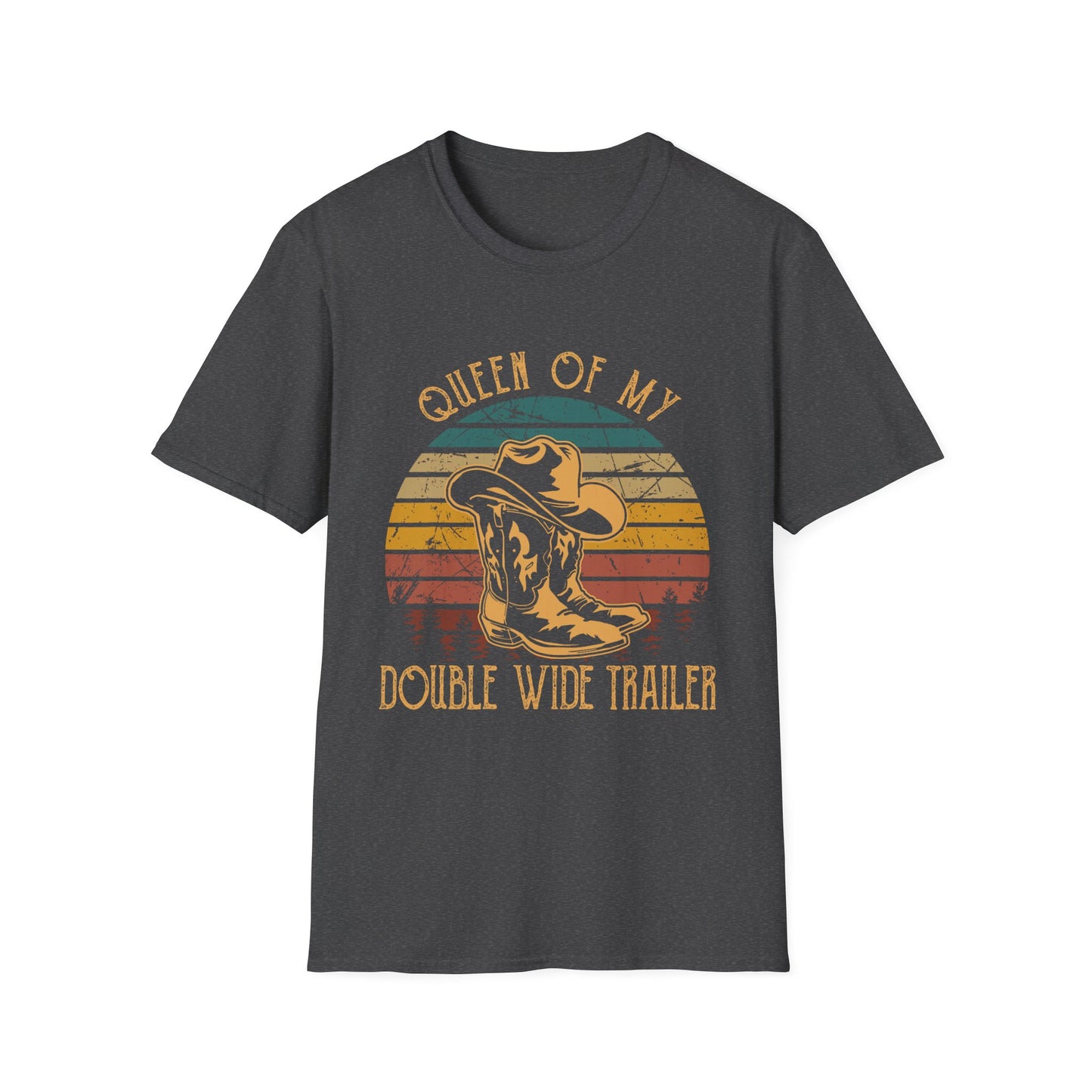 Queen of My Double Wide Trailer T-Shirt — Retro Cowgirl Graphic Tee