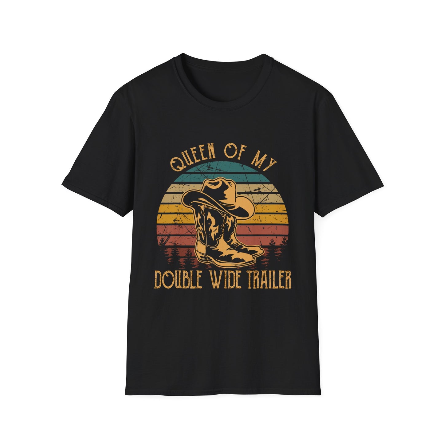 Queen of My Double Wide Trailer T-Shirt — Retro Cowgirl Graphic Tee