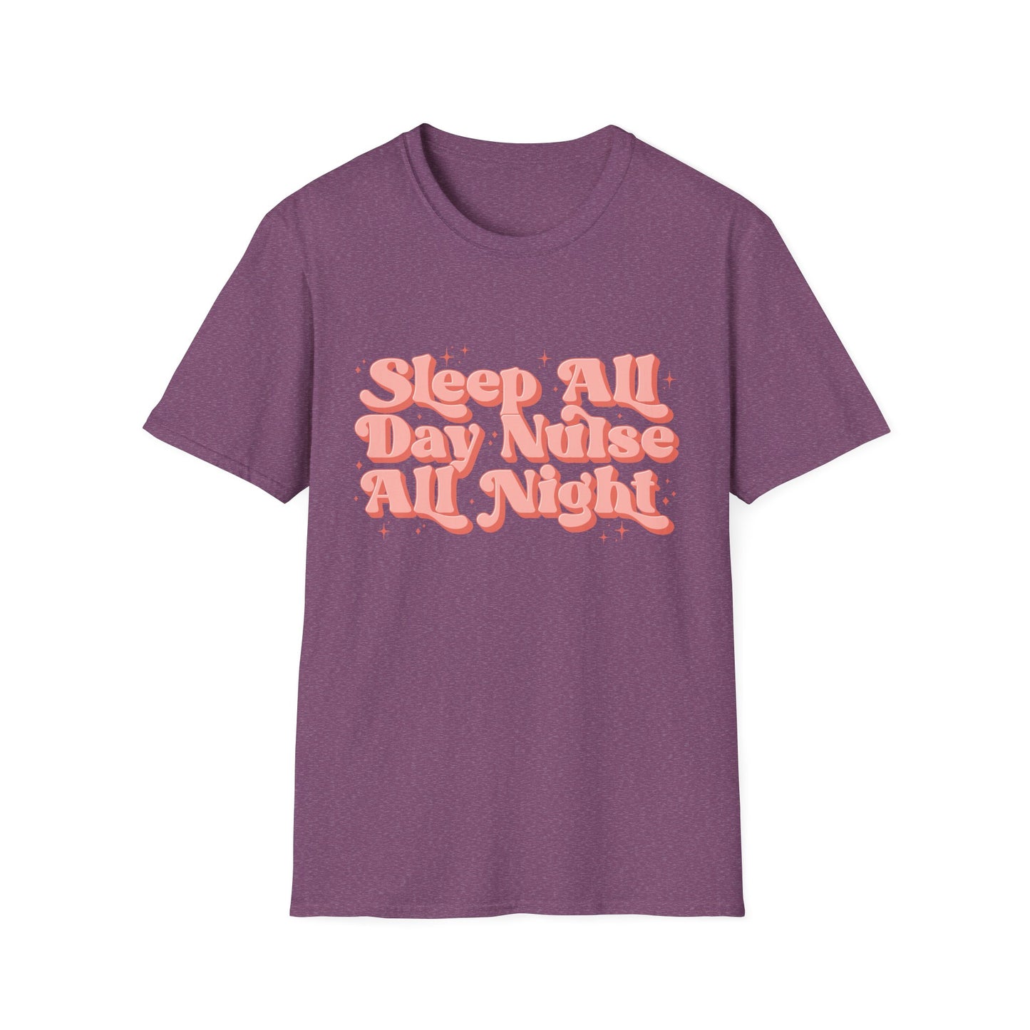 Sleep All Day Nurse All Night T-Shirt — Cute Retro Nurse Tee for Healthcare Workers