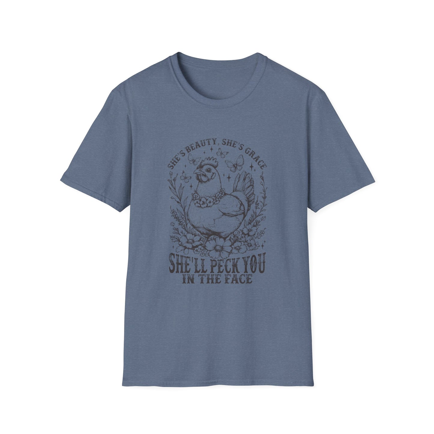 She'll Peck You In The Face Chicken T-Shirt – Funny Farmyard Hen Graphic Tee