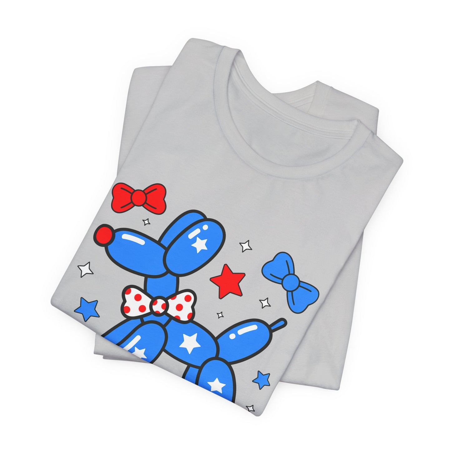 Party in the USA Balloon Dog Tee – Patriotic 4th of July Graphic T-Shirt