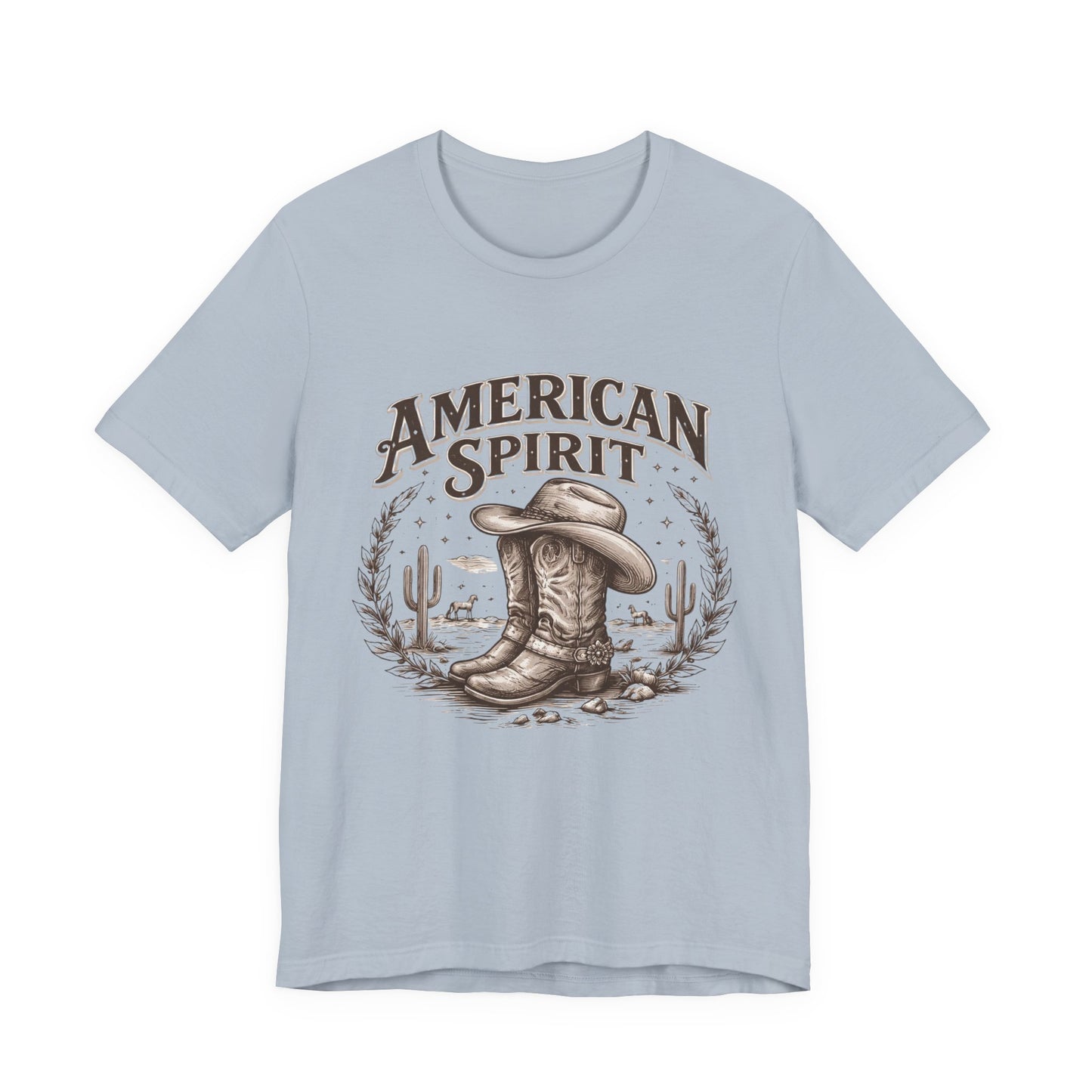 American Spirit Cowboy Tee — Western Boot & Cactus Vintage Graphic T-Shirt
