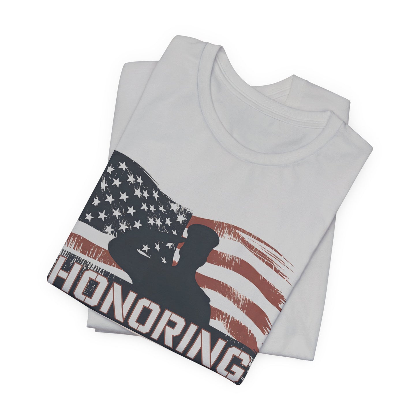 Honoring Our Heroes T-Shirt — American Flag Salute Veteran Memorial Tee