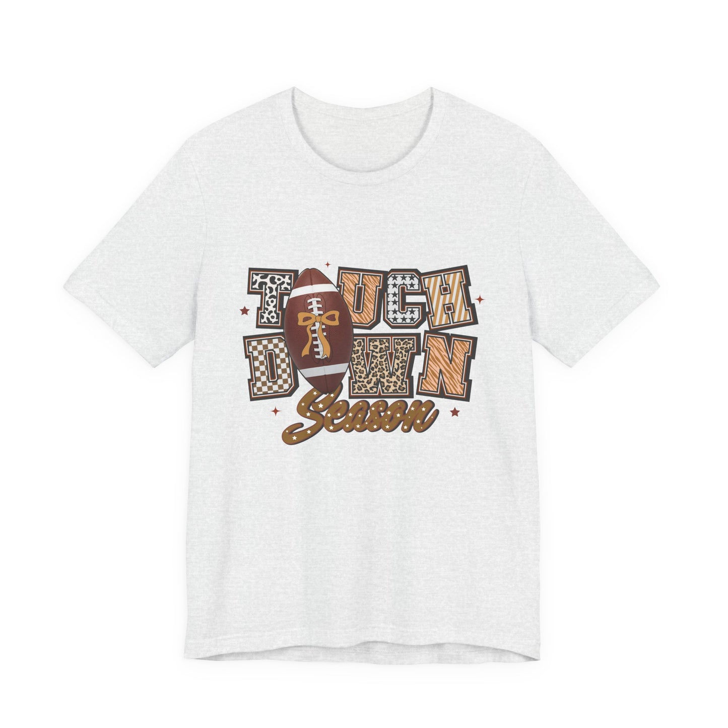 Touchdown Season Football T-Shirt — Retro Brown Leopard Print Design