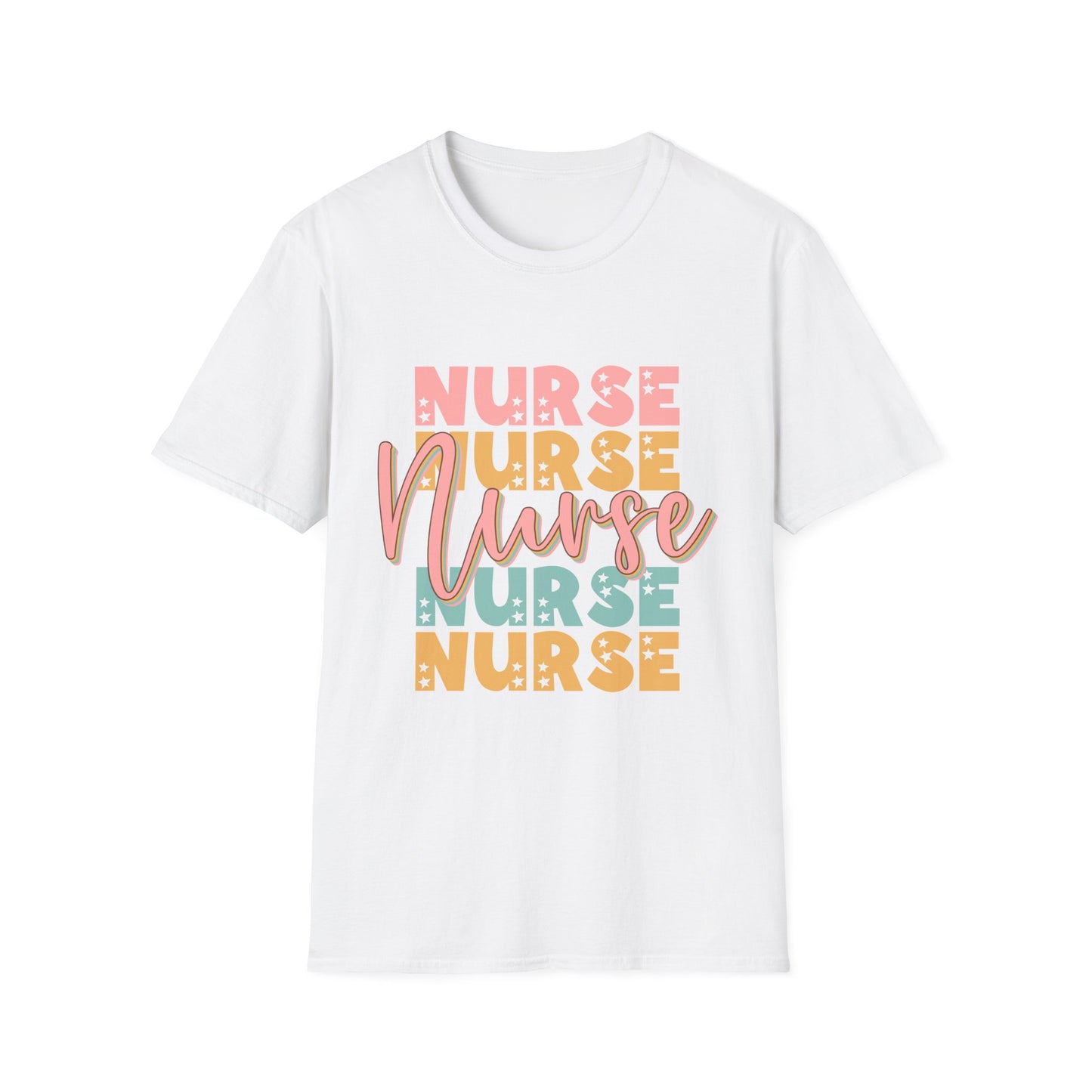 Retro Pastel “Nurse” Graphic T-Shirt — Cute Gift for Nurses, Nurse Appreciation Tee