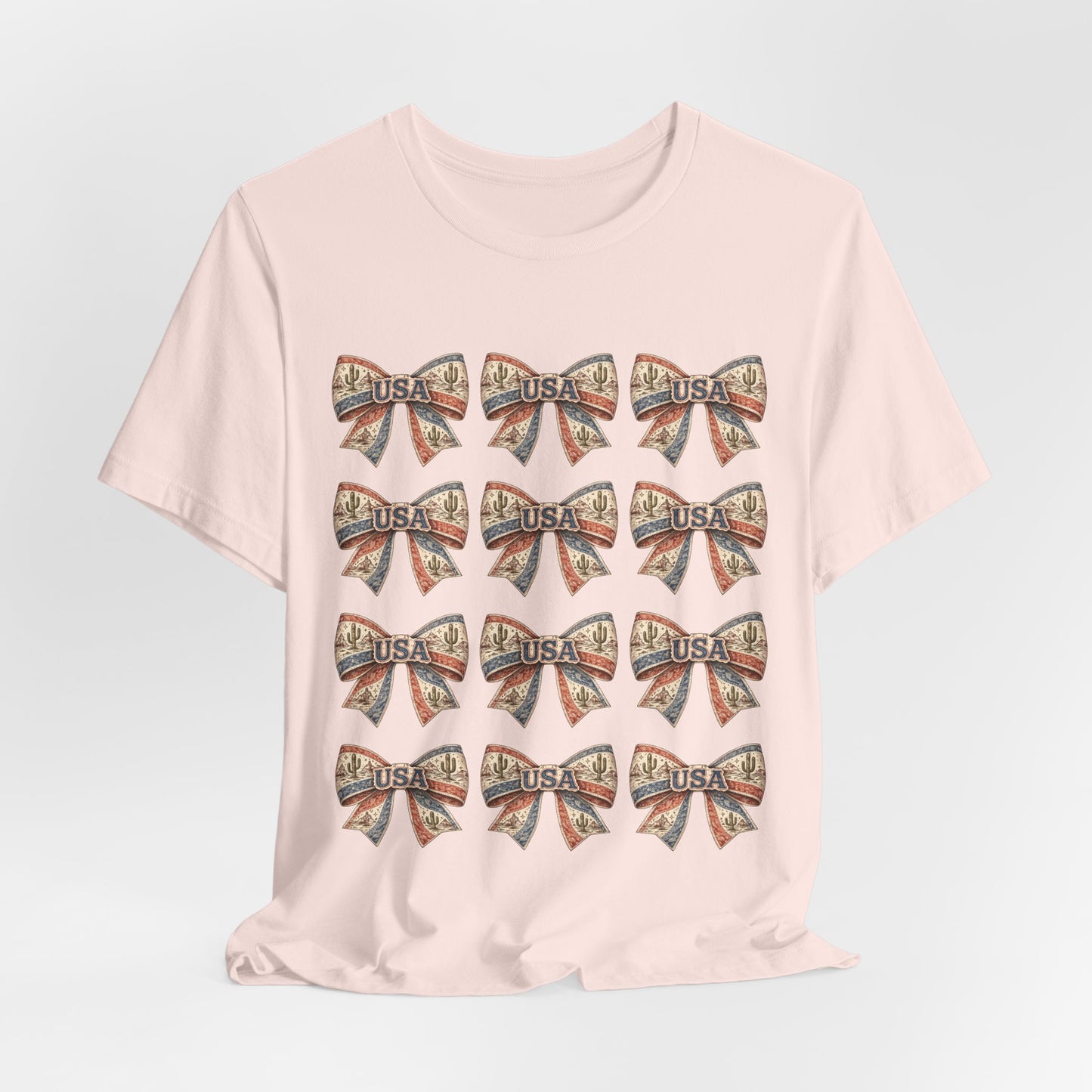 USA Patriotic Bow Pattern T-Shirt