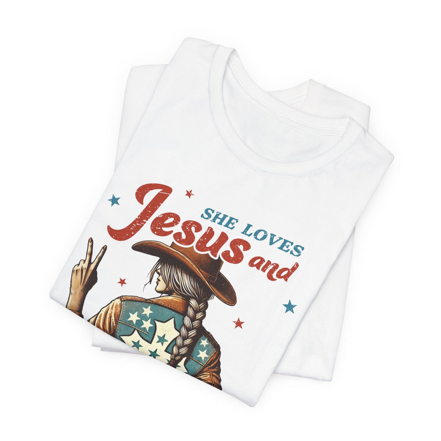 She Loves Jesus and America Tee