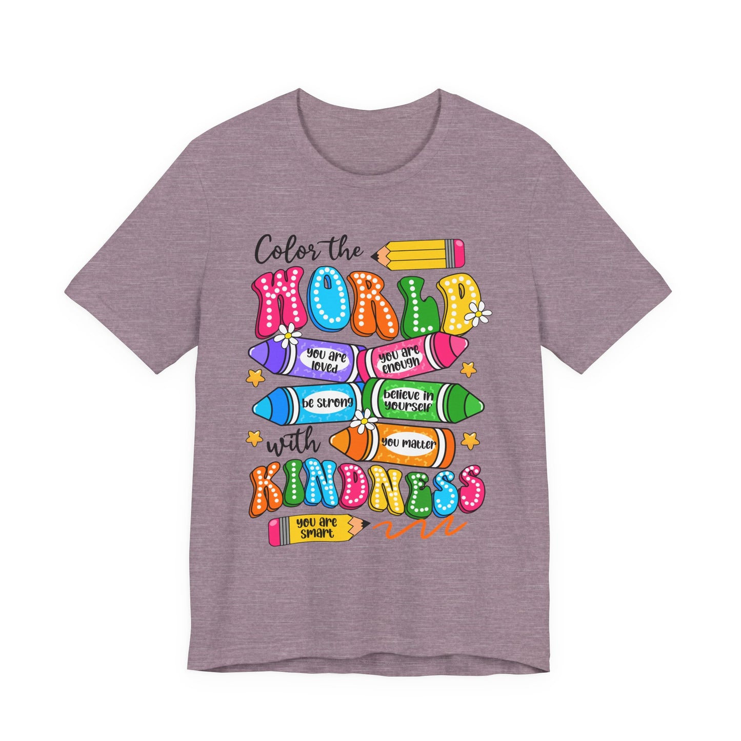 Color the World with Kindness T-Shirt — Kids & Teachers Positive Message Tee