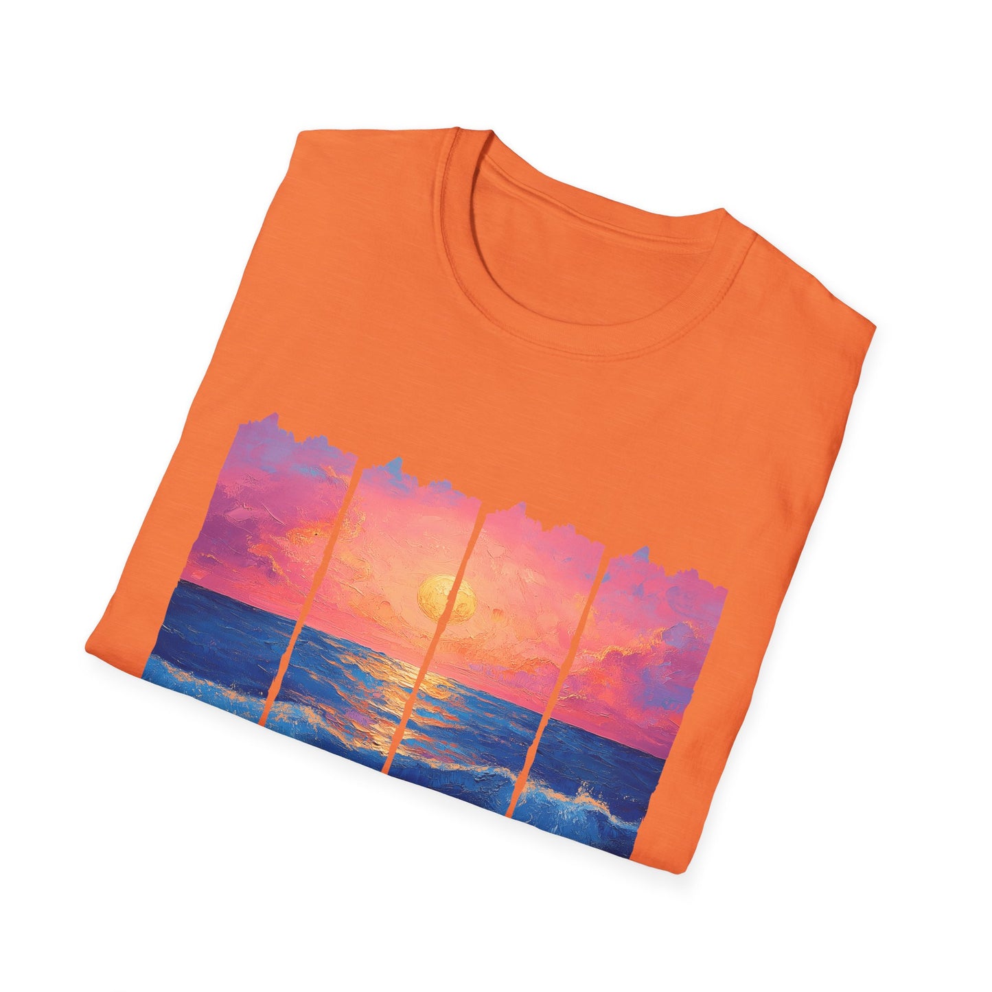 Sunset Ocean Panels T-Shirt — Inspirational Beach Sunset Graphic