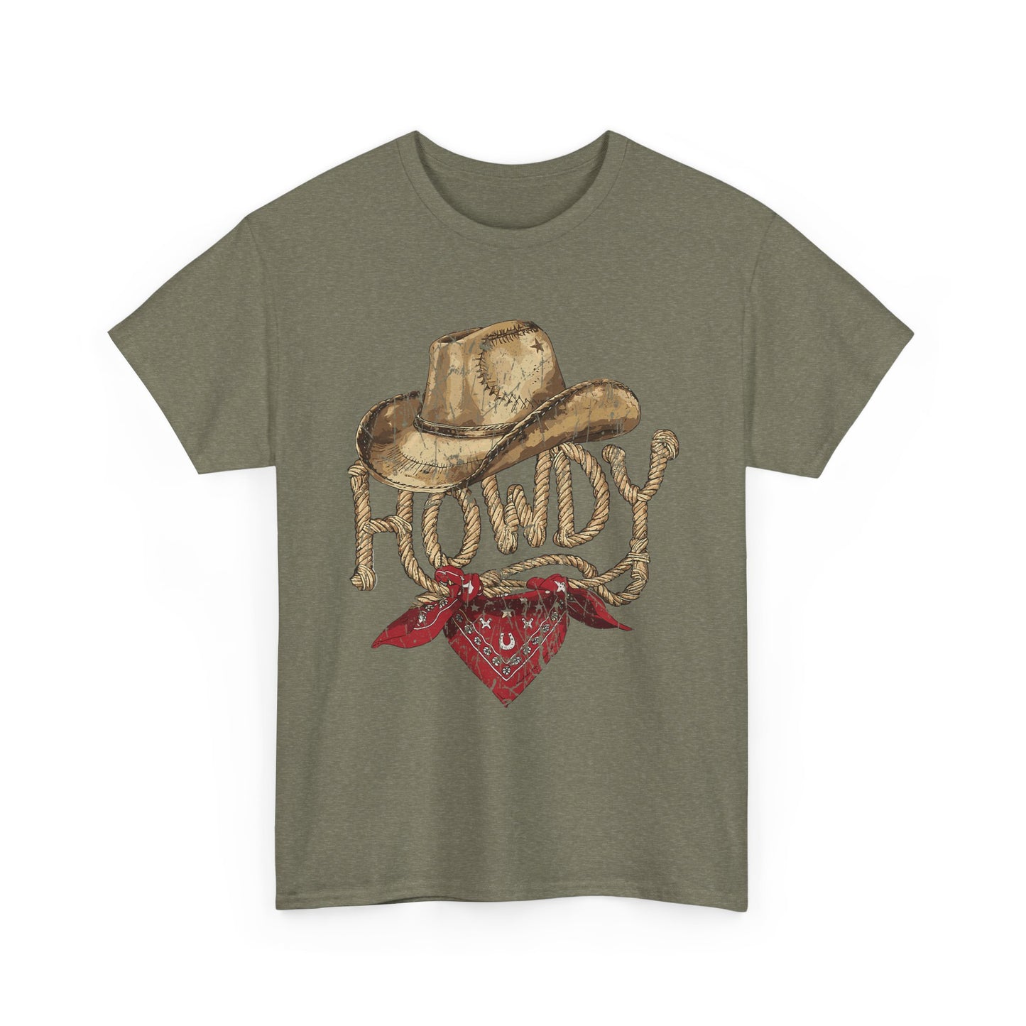 Howdy Cowboy Tee — Vintage Western Hat & Bandana Graphic