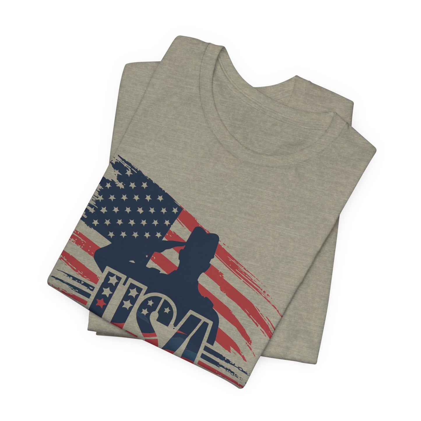 USA Veteran T-Shirt – American Flag Silhouette Patriotic Tee