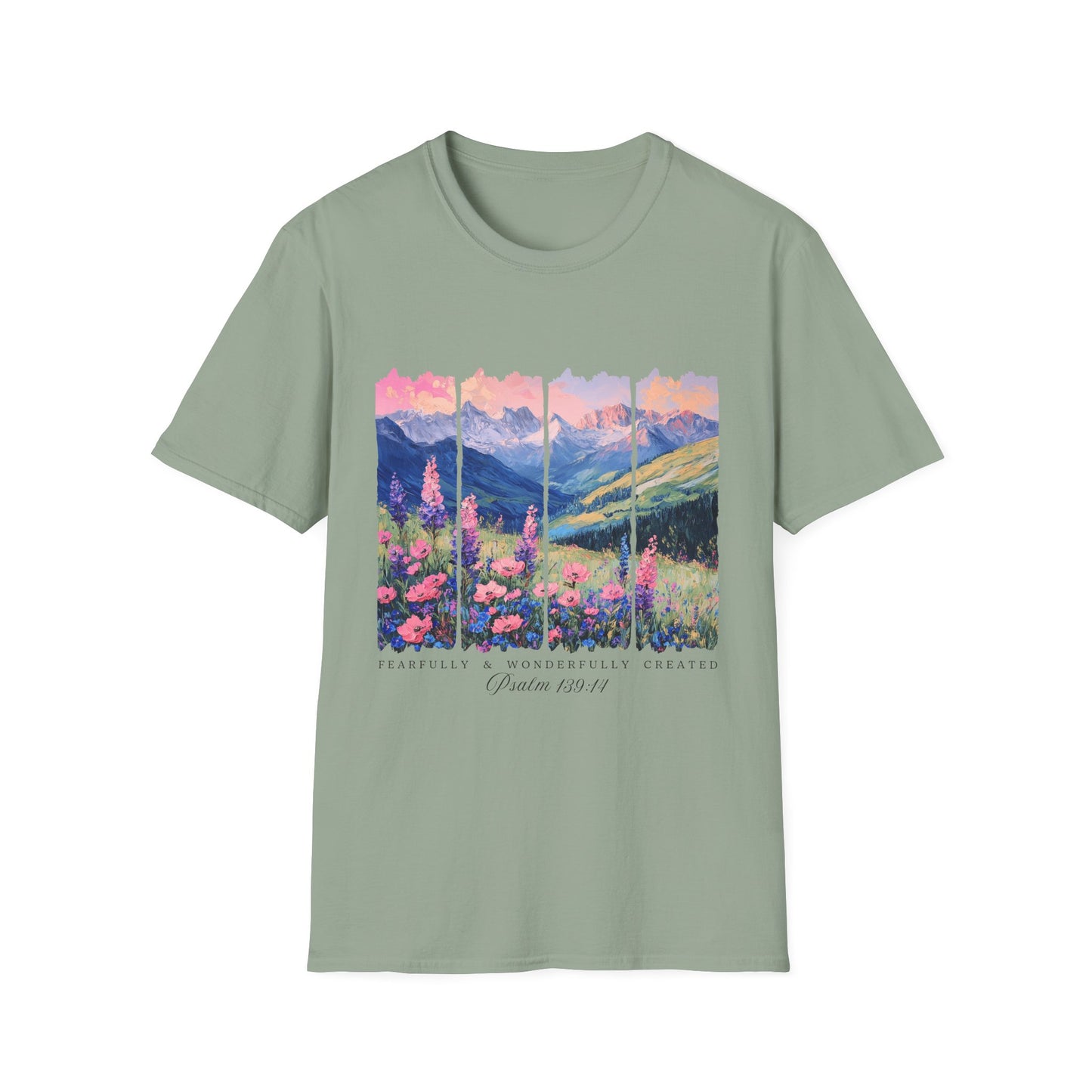 Mountain Wildflower T-Shirt — Scenic Sunrise Landscape Tee