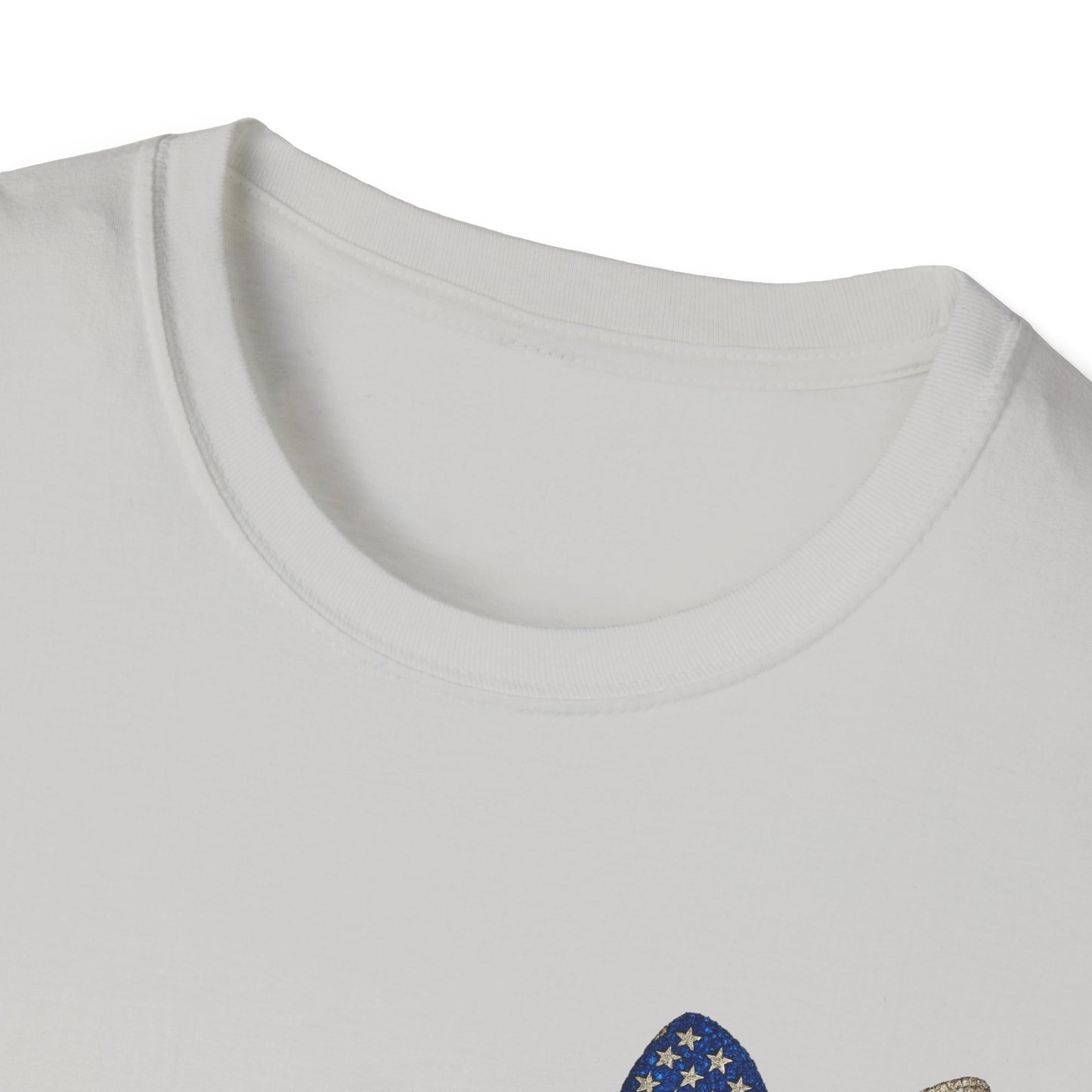 Patriotic Tee - "Land of the Free Because of the Brave" American Flag Bow