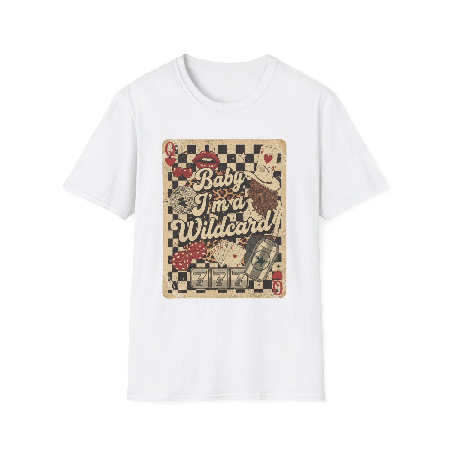Wildcard Vintage Playing Card T-Shirt — “Baby I’m a Wildcard” Retro Casino Tee