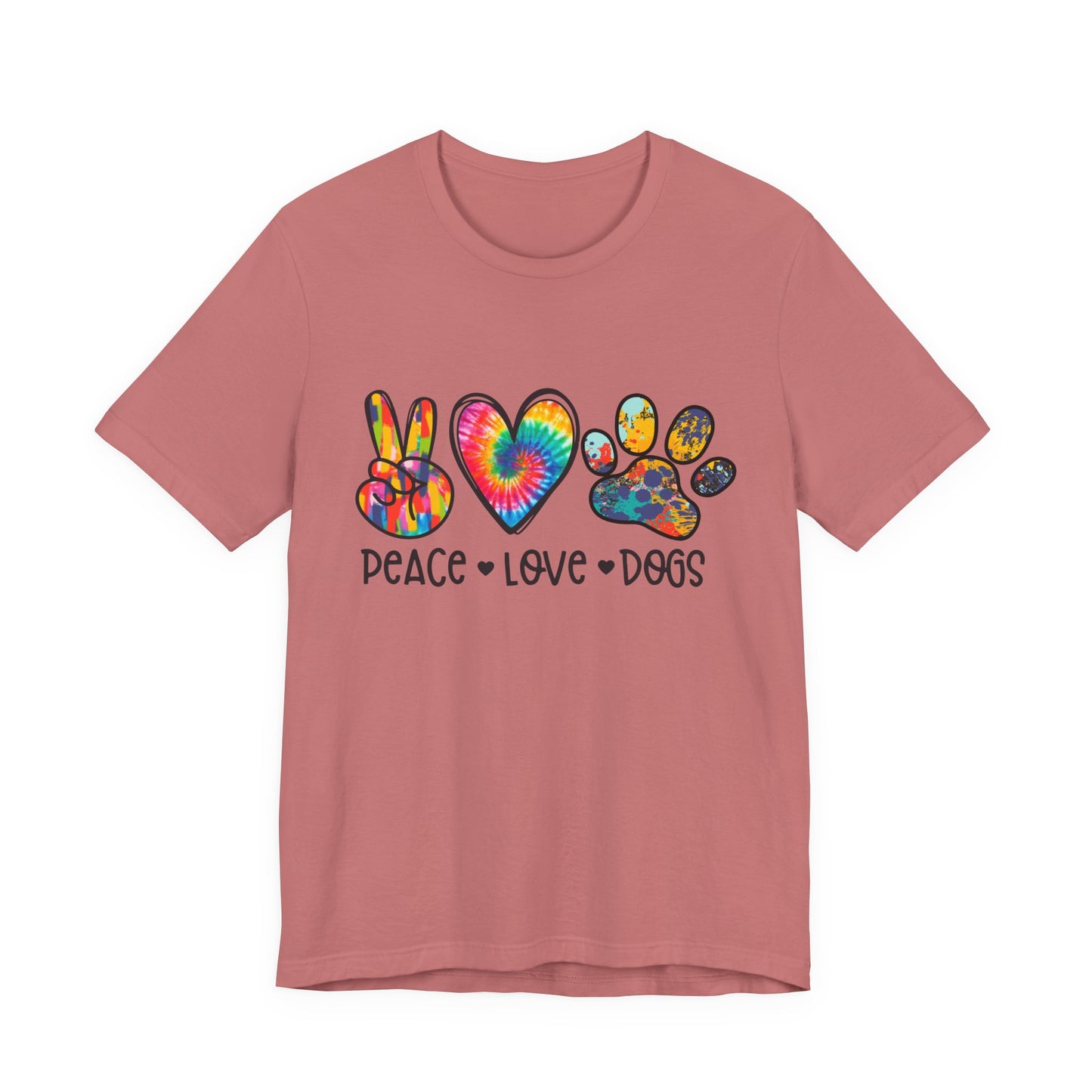 Peace Love Dogs Tie-Dye T-Shirt